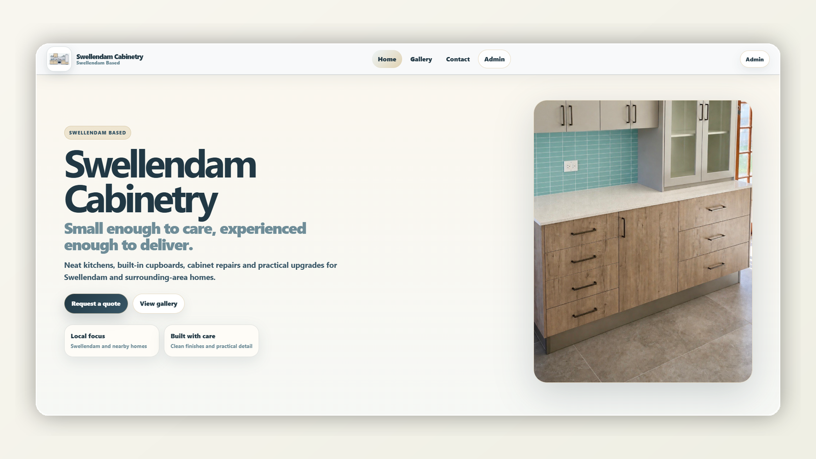 Swellendam Cabinetry website preview