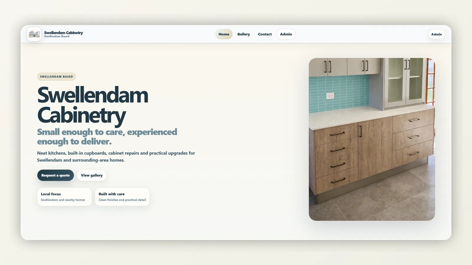 Swellendam Cabinetry website preview