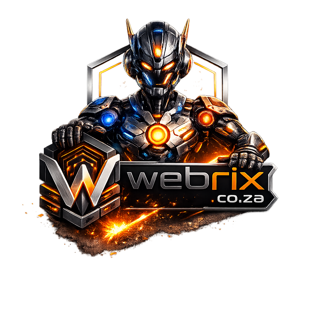 Webrix robot website brand artwork